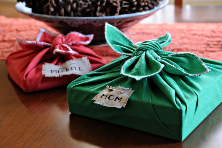 fabric gift wrap for Christmas gifts 1024x680 768x510