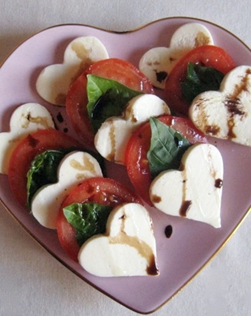make caprese salad heart shaped mozzarella slide